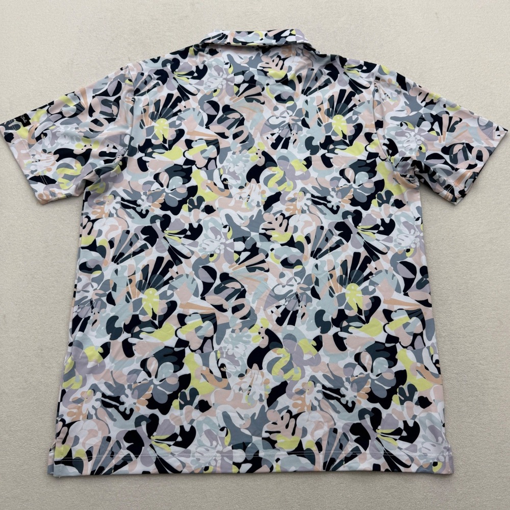 Bad Birdie Mens L‎ Large Core Golf Polo Shirt Abstract Savannah Swing $78 - Picture 4 of 4
